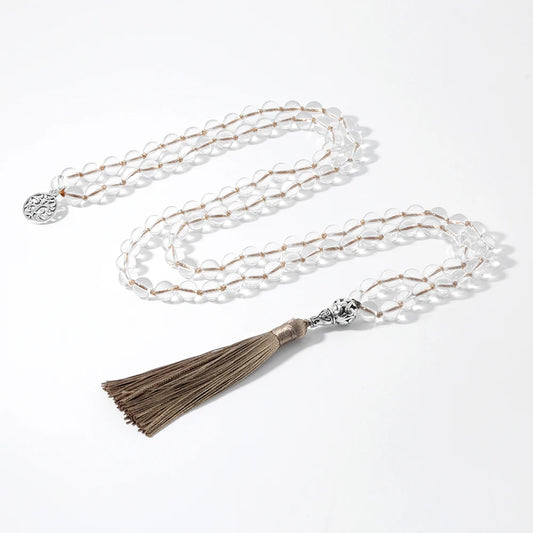 Crystal Mala Necklace – 108 Beads | Meditation, Prayer & Yoga Mala