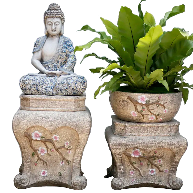 Chinese Zen Buddha Statue – Cement Garden & Balcony Décor