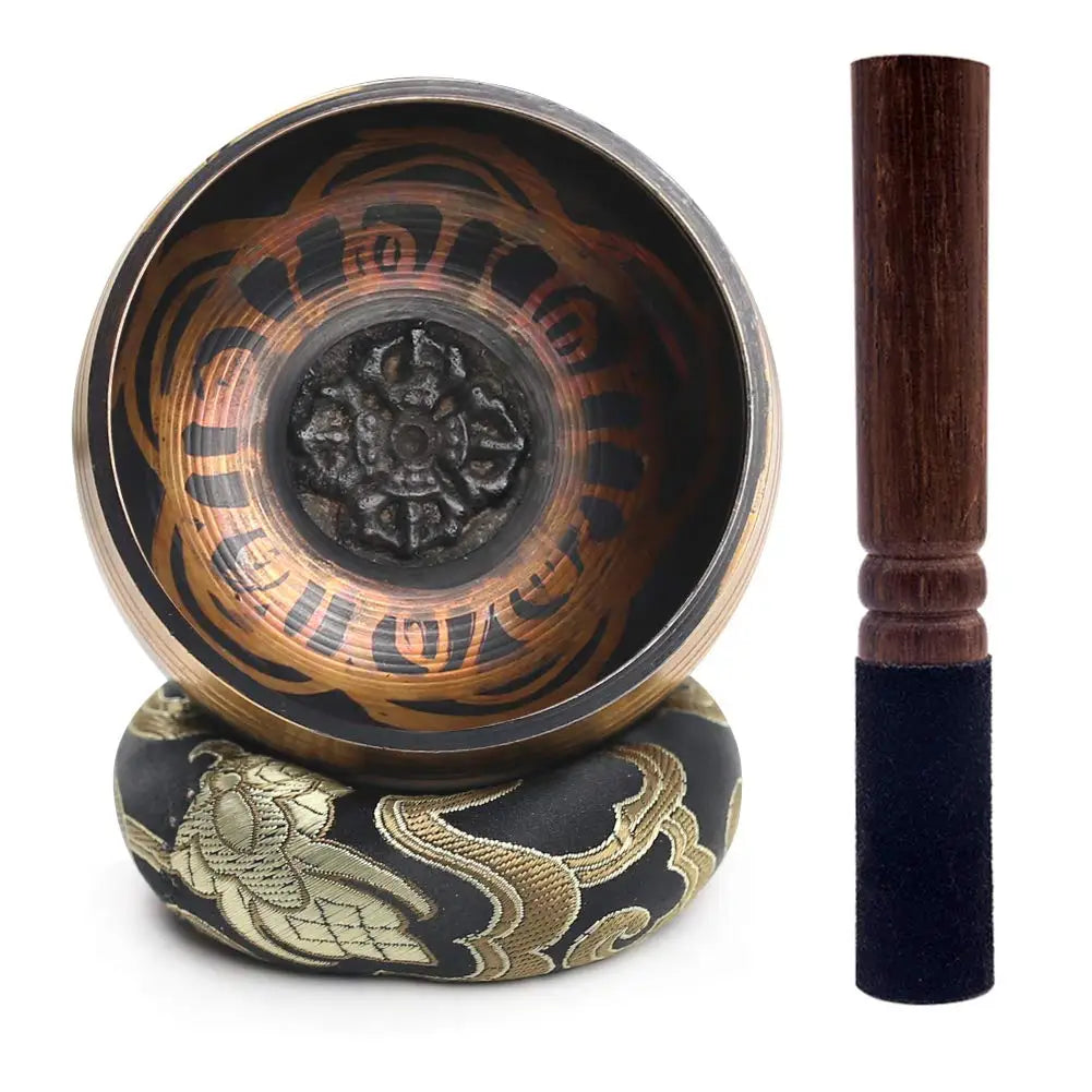 Tibetan Singing Bowl Set – Lotus Design | Meditation, Yoga, Chakra Healing & Relaxation