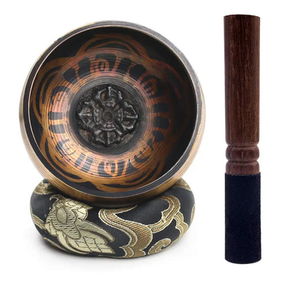 Tibetan Singing Bowl Set – Lotus Design | Meditation, Yoga, Chakra Healing & Relaxation
