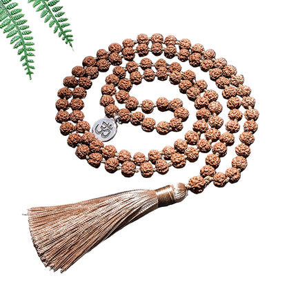 Authentic Rudraksha Japamala Set – Panchmukhi 108 Beads for Meditation & Chakra Healing