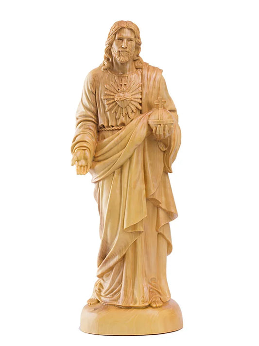 Jesus Statue Home Decor – Hand-Carved Wood + Spiritual Elegance for Living Spaces
