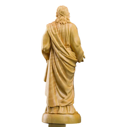 Jesus Statue Home Decor – Hand-Carved Wood + Spiritual Elegance for Living Spaces