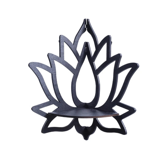 Lotus Wall Shelf – Floating Wooden Shelf | Meditation & Modern Home Decor