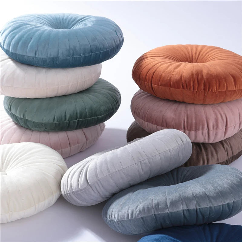 Round Pouf Meditation Cushion – 35cm Soft Tatami Cushion for Sofa, Bed & Floor