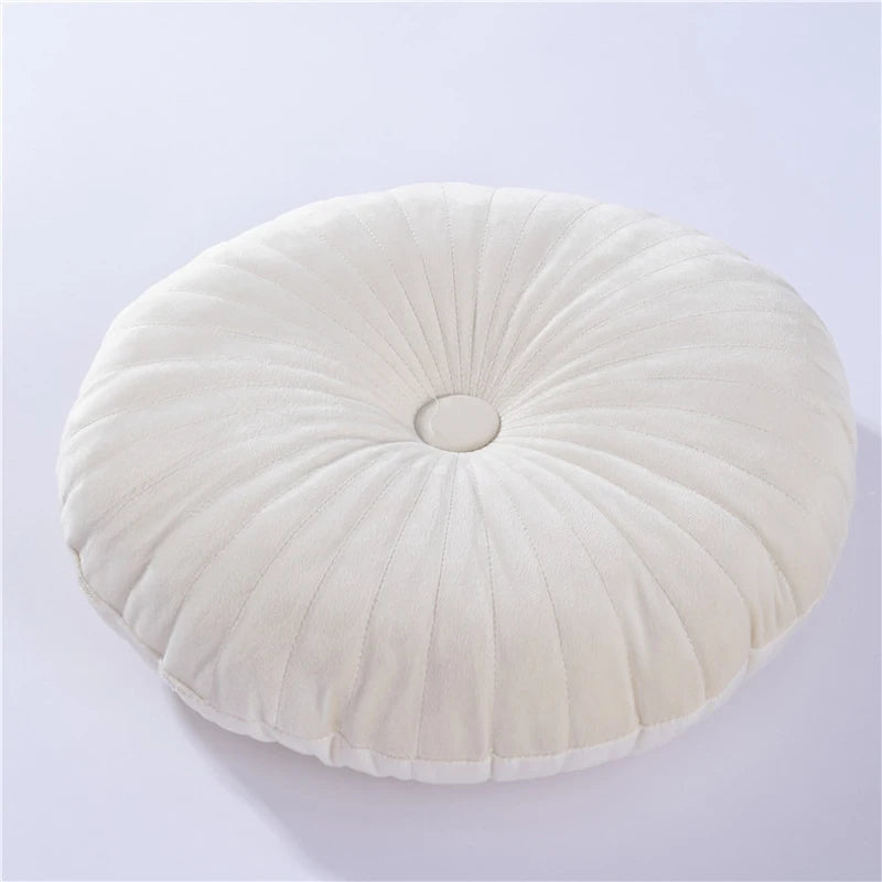Round Pouf Meditation Cushion – 35cm Soft Tatami Cushion for Sofa, Bed & Floor
