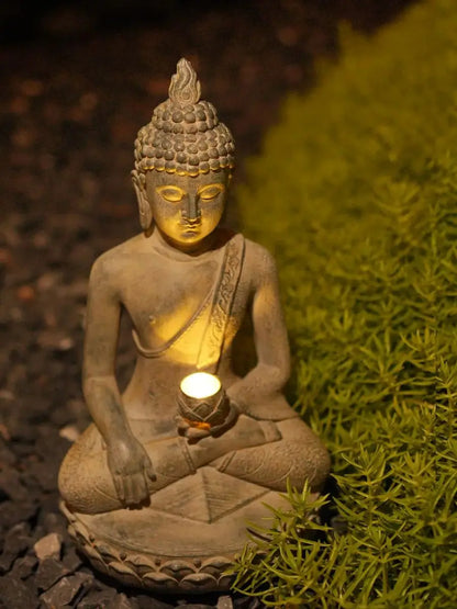 Solar-Powered Buddha Statue – Zen Garden Light for Peace & Serenity
