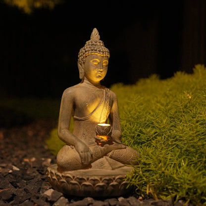 Solar-Powered Buddha Statue – Zen Garden Light for Peace & Serenity